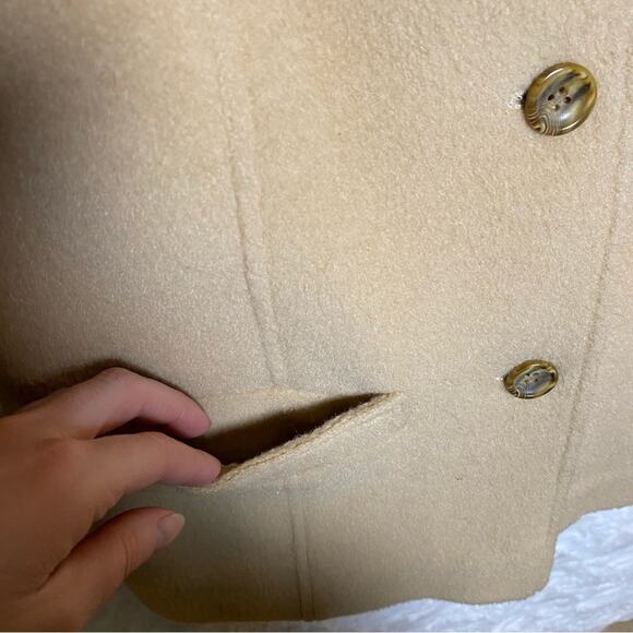 Pendleton Tan Wool Classic Short Pea Coat Jacket Size 10 Womens - Picture 6 of 8